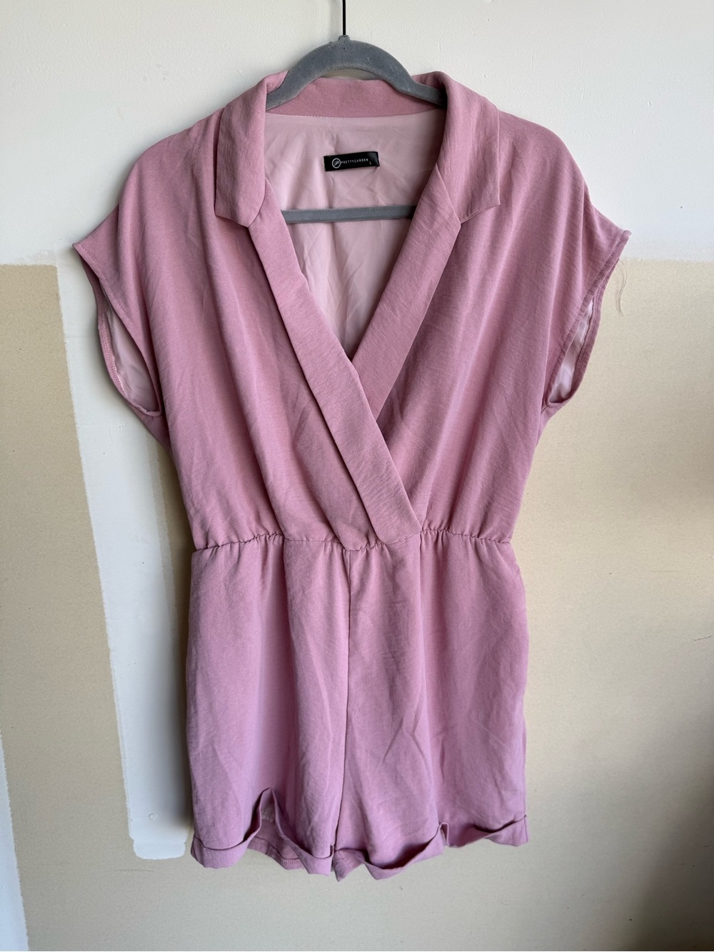 Pretty Garden Dusty Pink Wrap Surplice Romper